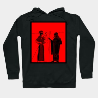 Athena and Poseidon Attic Greek Vase Hoodie